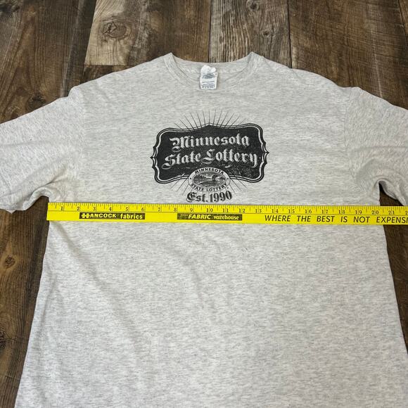 Vintage Minnesota State Lottery Gray Crew Neck T-Shirt Large - Picture 4 of 7